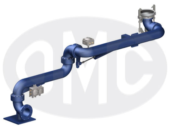Double range bottom unloading arm electrically heated, for rail tank unloading 2454-TRC