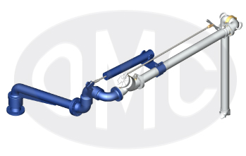 Long range top loading arm with sloped unsupported boom 2633