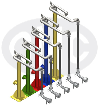 Single range bottom loading/vapour recovery arm with vertical flexible hose 750-740
